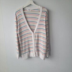 LNA womens brushed don cardigan size S front button closure rib knit trim